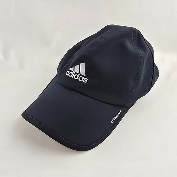 Adidas Aeroready Black Performance Hat Mens One Size Adjustable Running Work Out - Picture 1 of 9